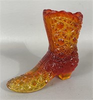 Vintage Fenton Amberina Boot