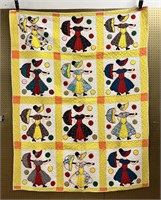 Colonial Woman Hand Stiched Summer Quilt