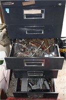 5 dr. cabinet w/ contents 18x29x41