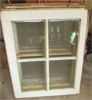 4 x Old Wooden 4-Pane Windows for Crafting