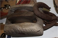 Early wood double pulley