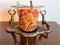 Candle holder with candle- 2 Deer