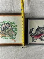 Set of 3 Stitched Shell pictures framed