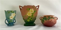 Roseville 3 piece Pottery Set