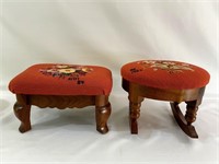 Sm. Stitched Flower foot stools