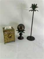 Tissue holder, metal décor piece, Candle holder