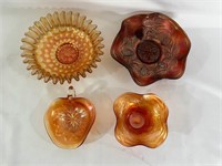 Carnival Glass 4 pieces