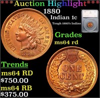 ***Auction Highlight*** 1880 Indian Cent 1c Graded