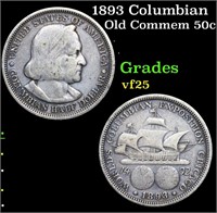 1893 Columbian Old Commem Half Dollar 50c Grades v