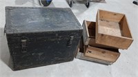 Army Trunk and 4-Wood Boxes