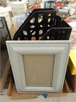 2 desk file holders, picture frame