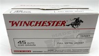 (100) Rounds 45ACP, Winchester 230gr. FMJ