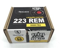 (100) Rounds.223 Monarch Steel Case FMJ