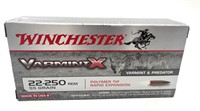 (20) Rounds 22-250,  Winchester 55 Gr