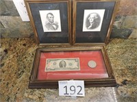Framed U.S. Currency Lot
