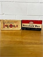 Vintage paraffin wax esso and Gulf