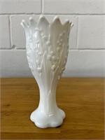 Vtg Westmoreland Lily of Valley Milk Glass Vase 7"