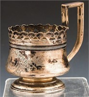 1888 RUSSIAN 84 SILVER TEA GLASS HOLDER