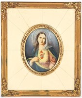 MINIATURE PAINTING OF IMMACULATE HEART OF MARY IMA