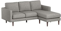 Rivet Revolve Modern Upholstered Sectional, Grey