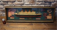 Diorama / shadow box relié au Titanic,