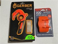 (New) Gerber Zip Knife and Browning Cap Light