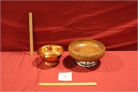 Vintage Coppercraft Guild Bowl & Wooden Bowl Set