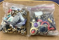 2 Quart Bags Of Costume Jewelry Earrings