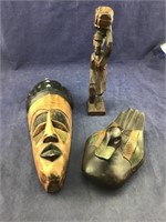 Tall African Mask From Ghana, Painted Wood Duck,