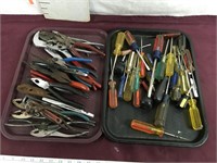 Assorted Tools, Pliers, Wrenches, Screwdrivers