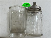 Keystone Glass Beater Jar & Atlas Sugar Dispenser