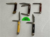 (5) Jack Knives - Case, Schrade, Imperial & Fronti