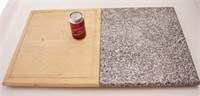 Planche à découper, bois et marbre, 18.5'' x 31''