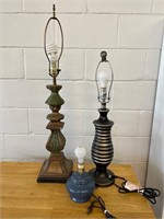 3 working vintage lamps