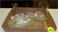 Clear Pressed Glass and Punch Cups
