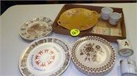 Majolica Plate and Misc. Cups and Plates (Tomah Ad
