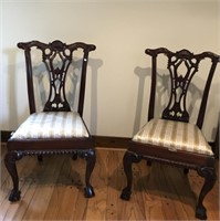 Pr Mahogany Chippendale Chairs with Ball & Claw