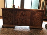 Heavily Carved Oriental Desk