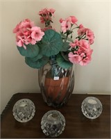 Crystal Candleholder Holders & Art Flowers