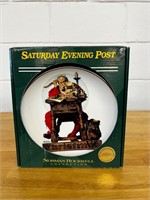 Santa At His Desk' by Norman Rockwell Plate 1998