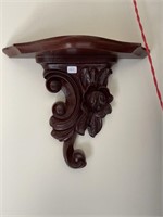 Pr Fancy Carved Mahogany Wall Sconces