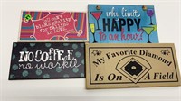 4-WOODEN SPECIAL SAYING SIGNS & PHOTO FRAMES