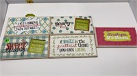 5-WOODEN SPECIAL SAYING SIGNS & PHOTO FRAMES
