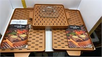 3-NEW COPPER CHEF BBQ GRILL PANS