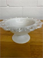 Anchor Hocking Old Colony Lace Milk Glass Compote