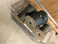 3 REELS ROPE & 2 WIRE BASKETS