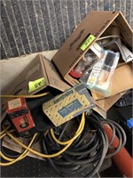 (2) BOXES OF EXTENSION CORDS & MISC SHOP SUPPLIES