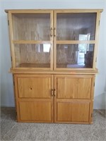 Wooden Curio Cabinet, 18x51x68. Breaks down to two