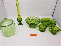 Green Glass Items.