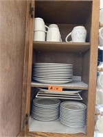 4 shelves of plates. And mugs.
